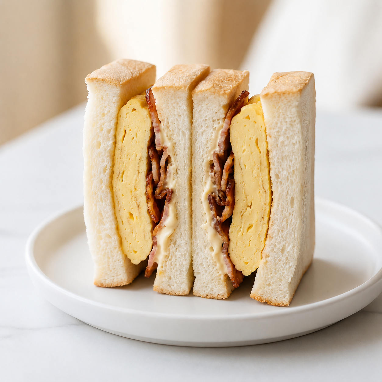 Asa Sando — sándwich japonés de huevo y tocineta